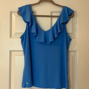 Lilly Pulitzer Vibrant blue Ruffled Women's Top
